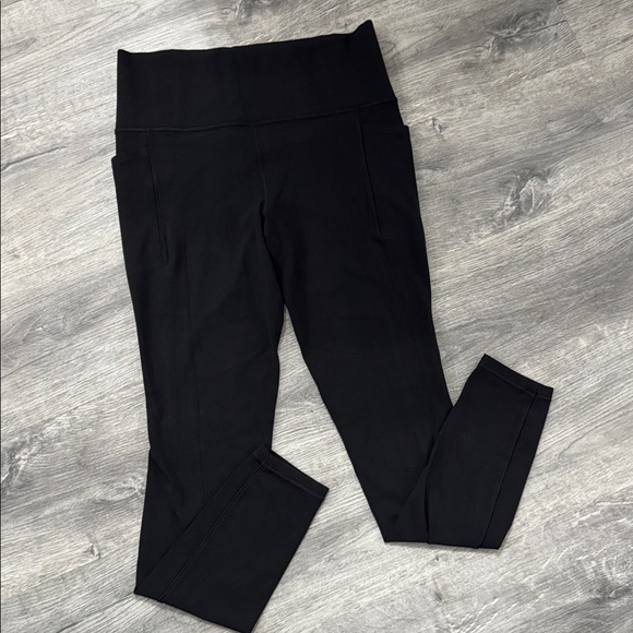Athleta Salutation Stash High Rise Black Powervita Tight Size Medium TALL - Picture 2 of 10